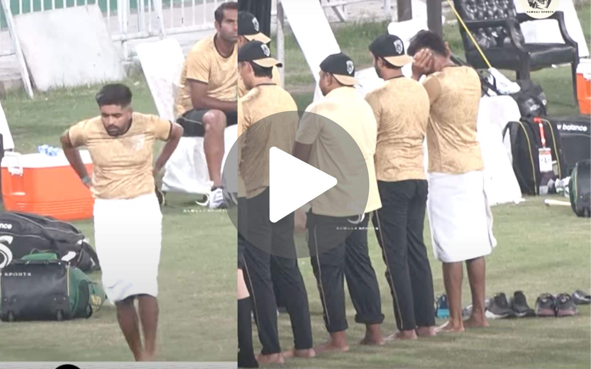 Babar Azam Attends Prayer In Towel During Champions Cup Training Session - Watch